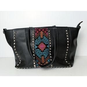 Black Geometric Studded Bag